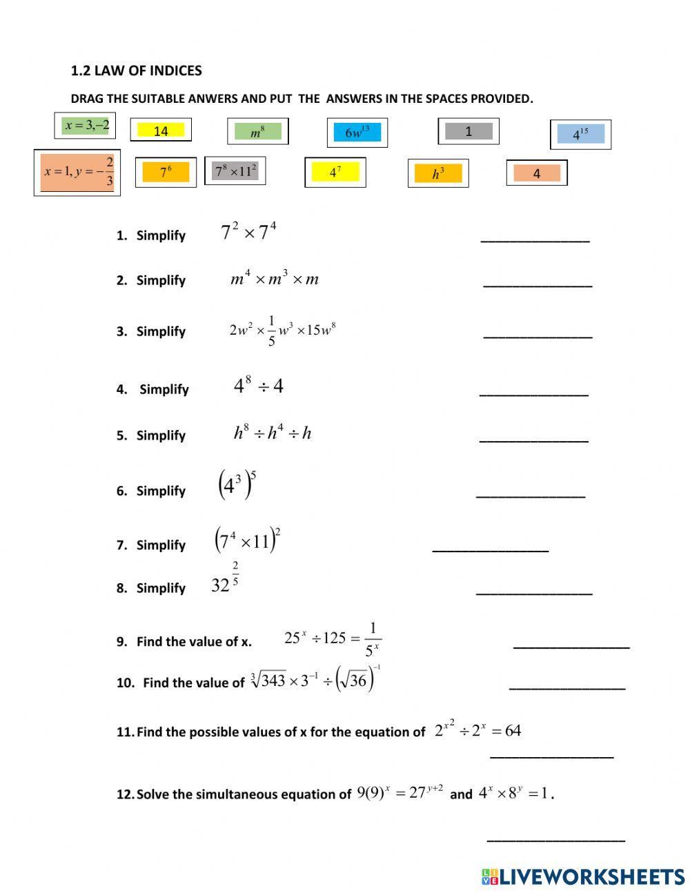 Chapter 3 indices mathematics form 3