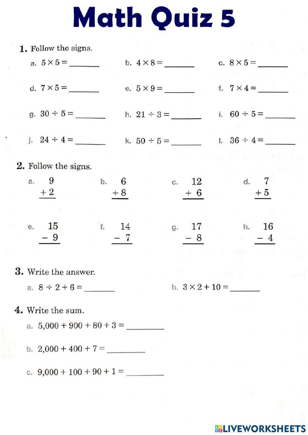 Math Quiz 5