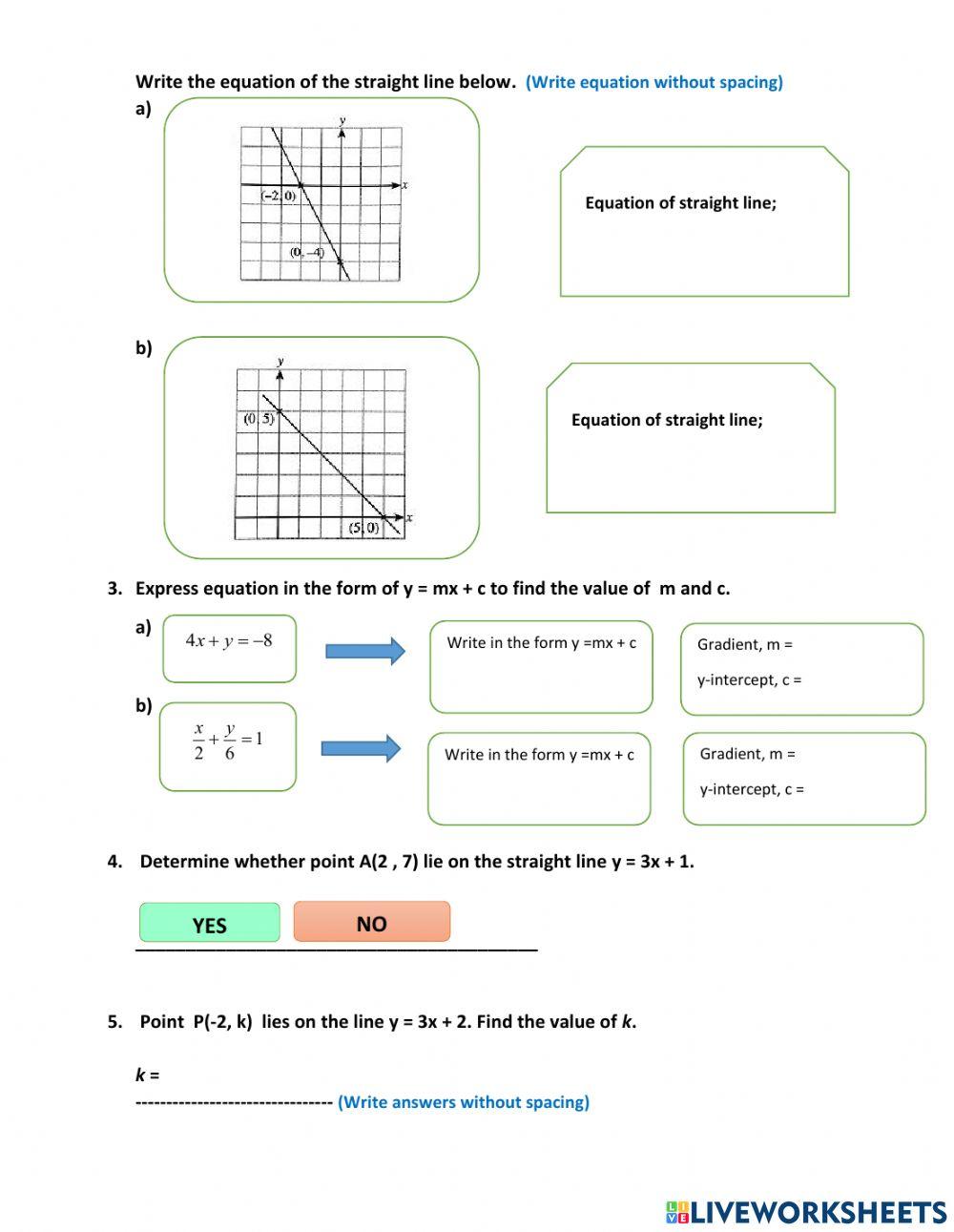 Chapter 9 : straight lines(mathematics form 3)