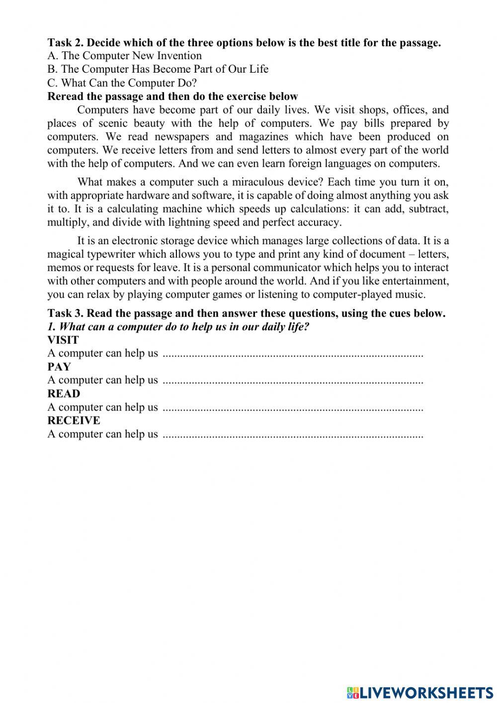 Unit 5: Technology And You (Reading)