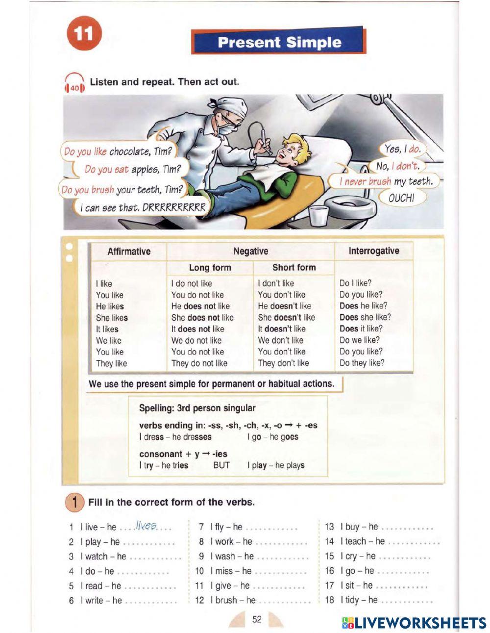 NRD1 Present Simple P53 online exercise for Live Worksheets