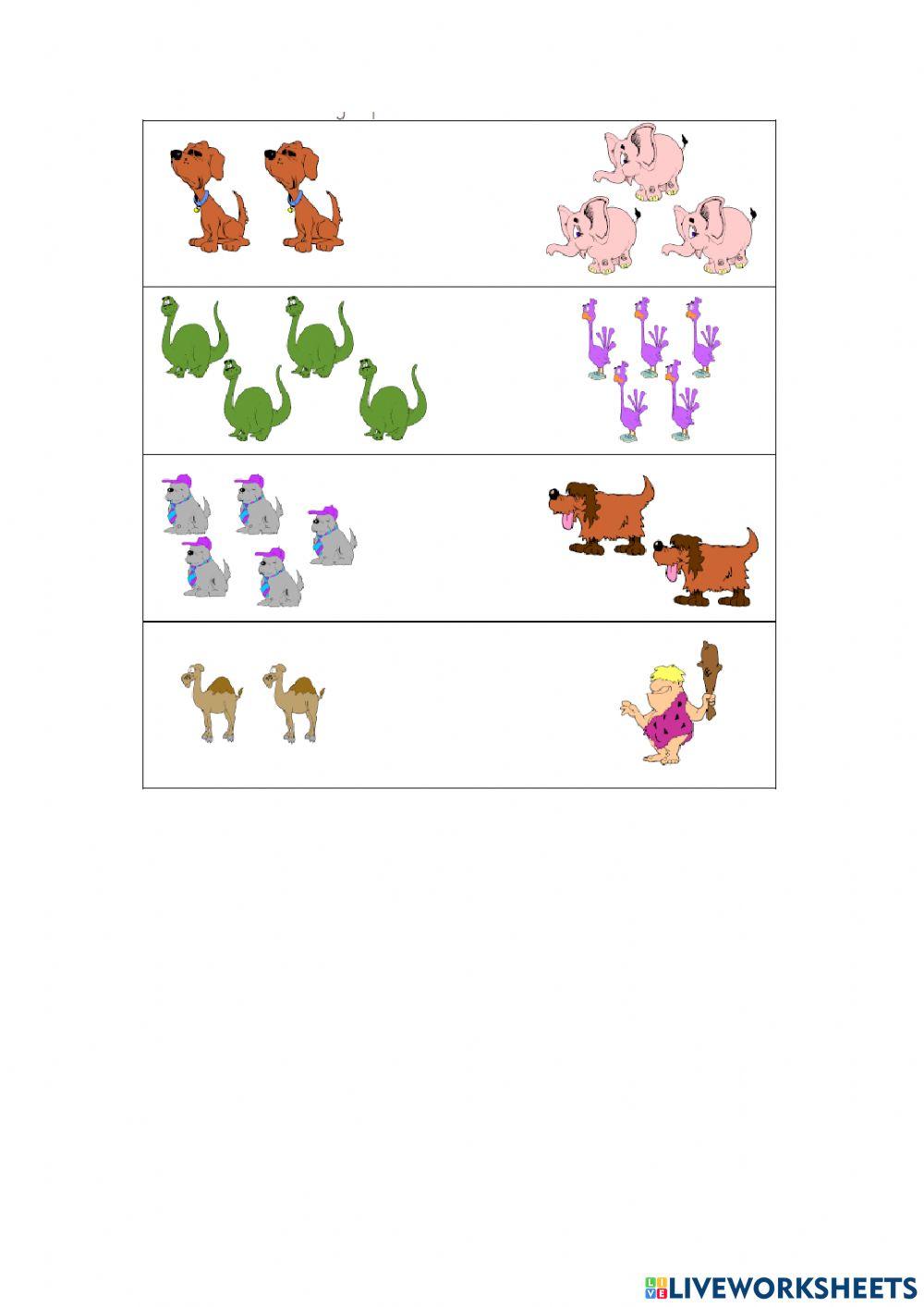 Less and More Worksheet 1
