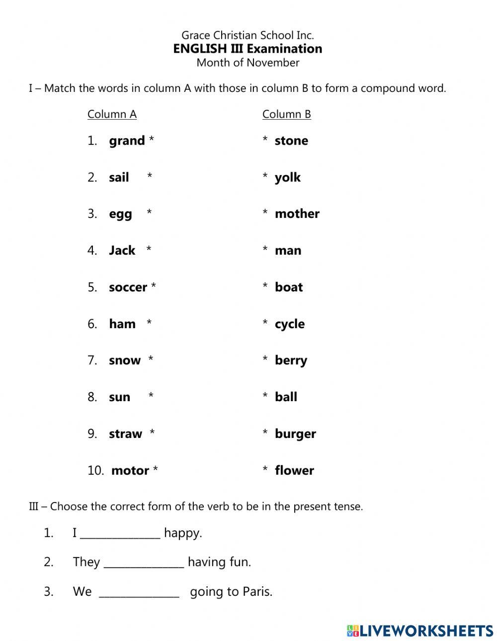 Compound word-subject verb agreement