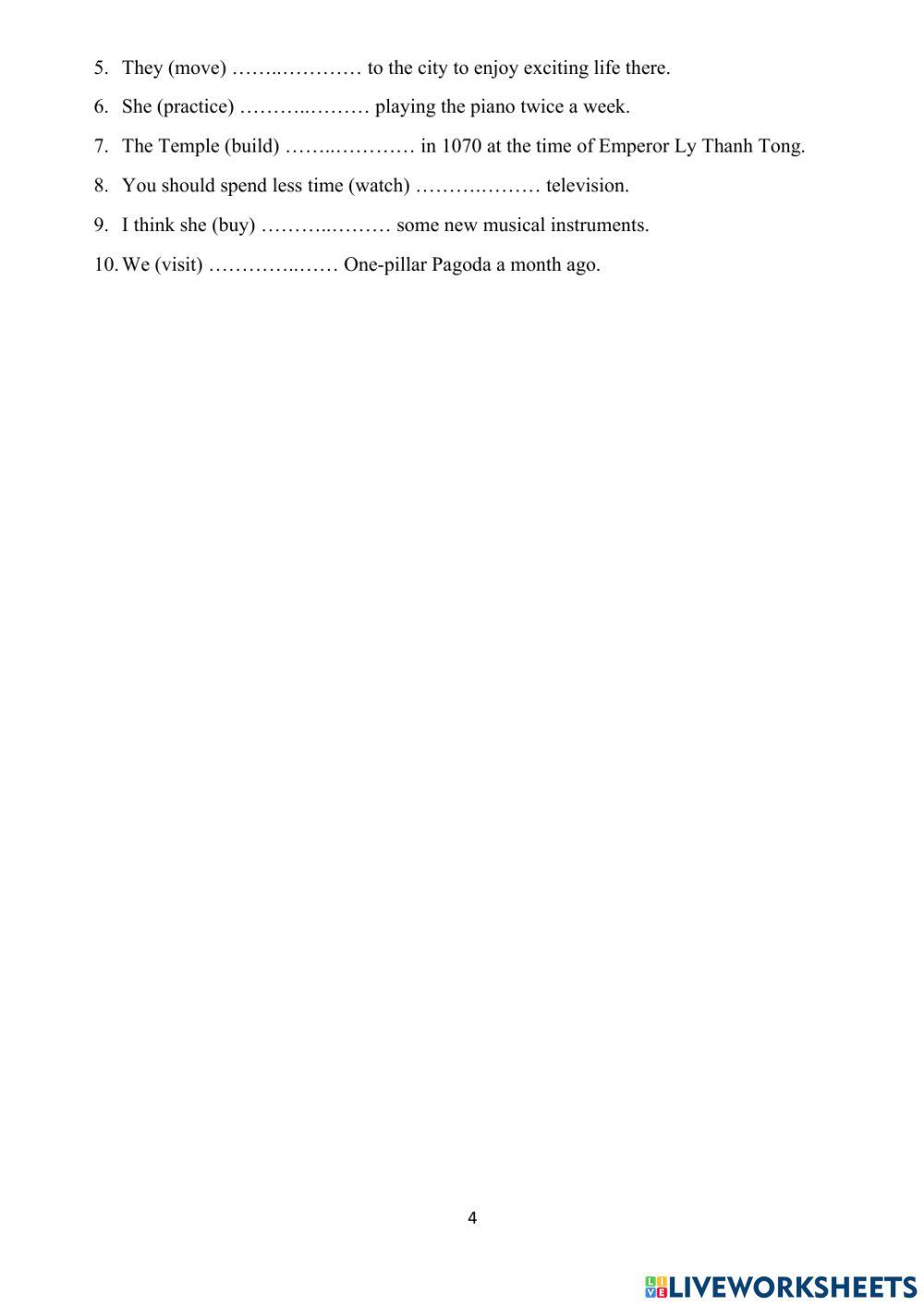 English 7 big4 end of term 1 vocabulary and grammar