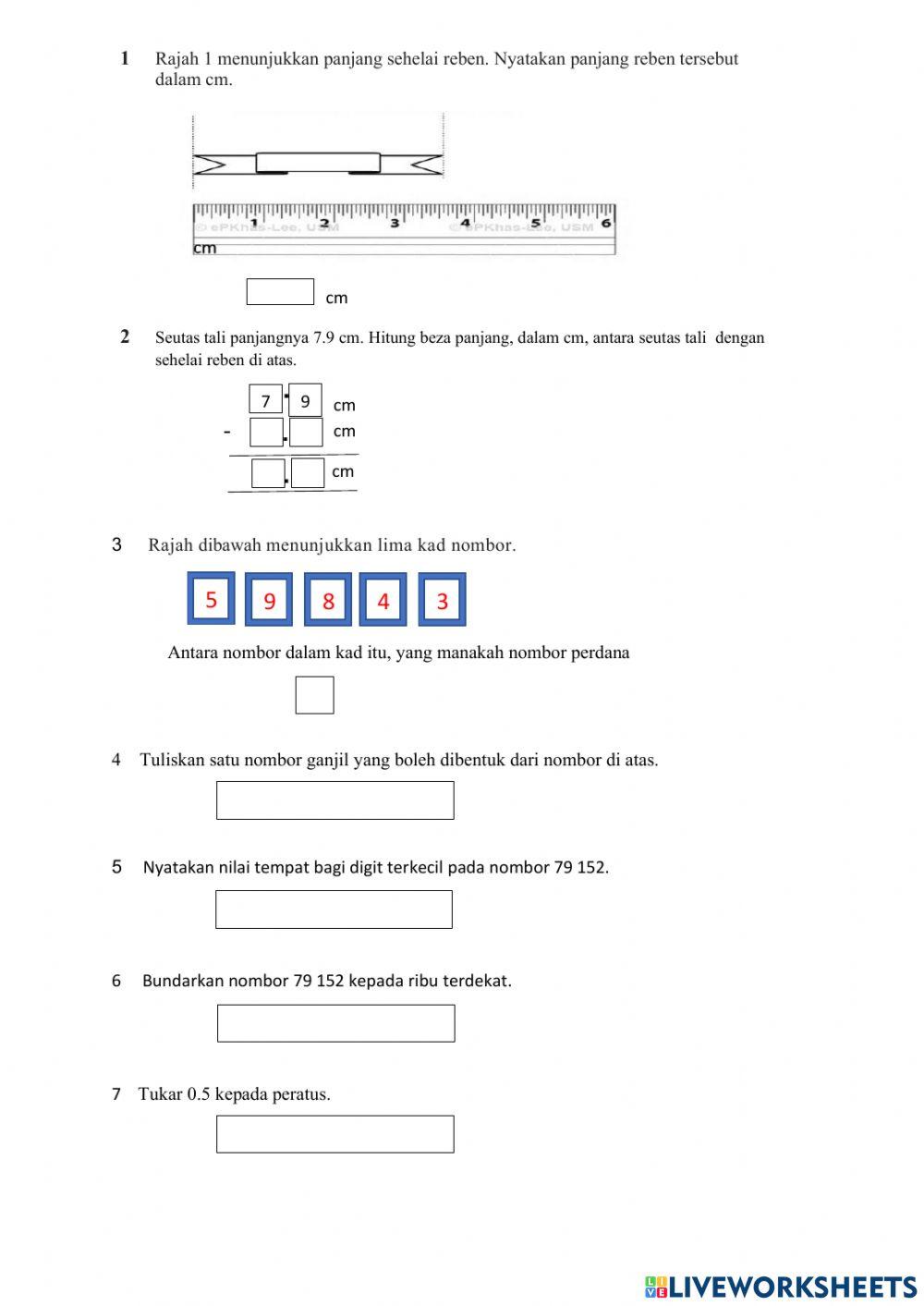 Latihan pss matematik thn5