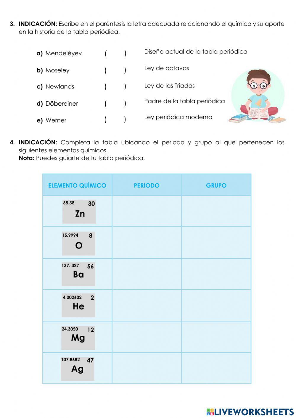Ficha Aplicativa - Tabla periódica