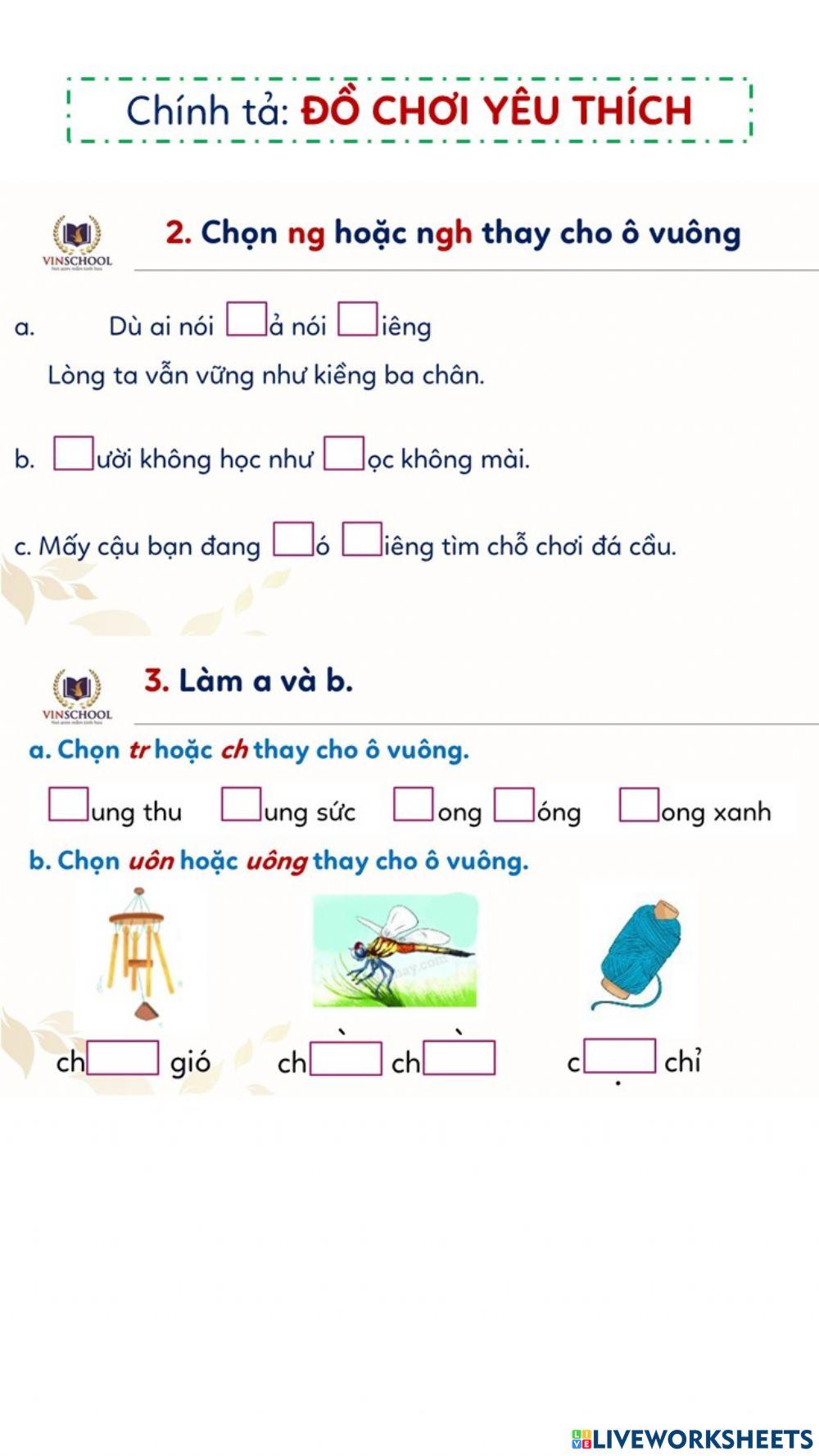 Chính tả - Đồ chơi yêu quý