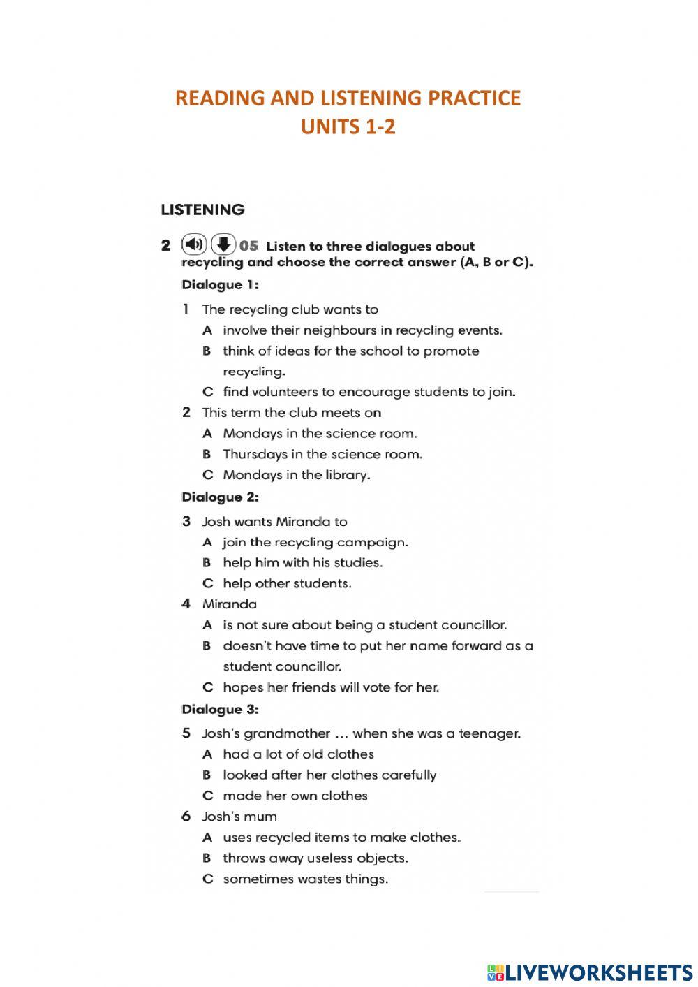 Listening practice B1+