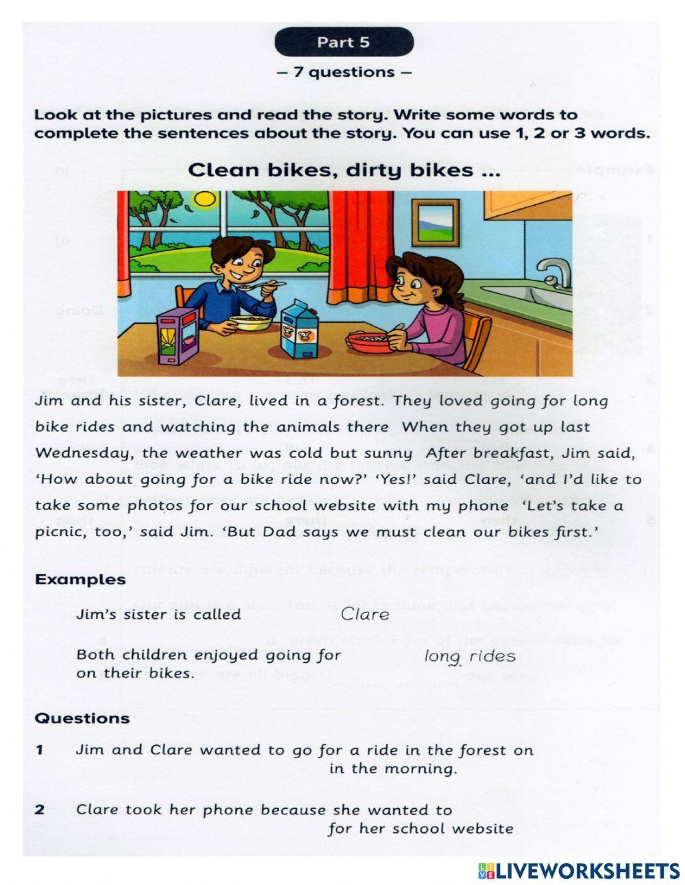 CAMBRIDGE PRACTICE 1 MOVERS READING AND WRITING 5TH GRADE PRIMARY