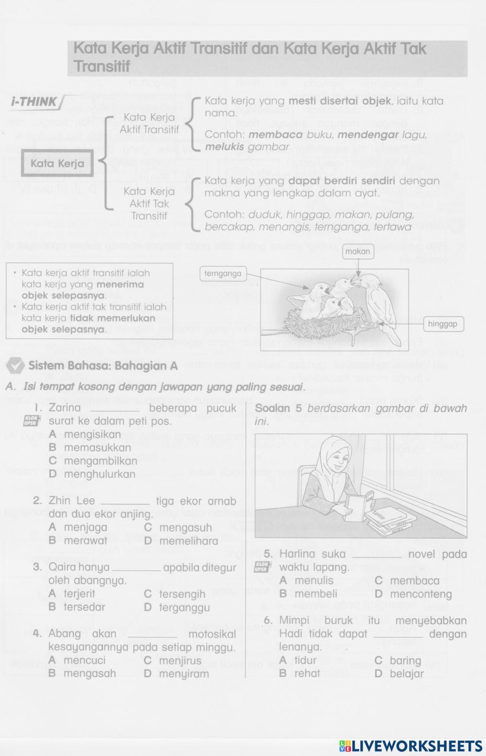 Kata Kerja Aktif Transitif dan Tak Transitif