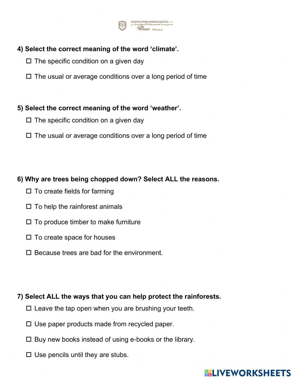 Term 1 Geography Quiz
