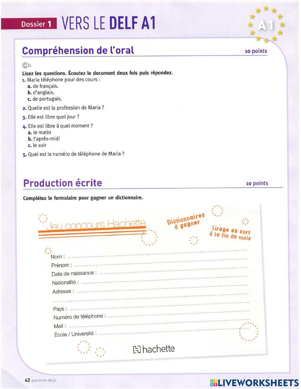 TEST A1 online exercise for | Live Worksheets