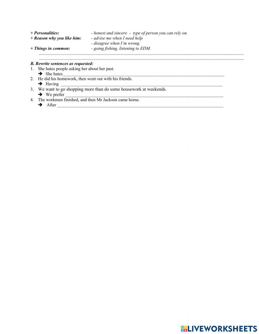 Mid term test 1 - grade 11