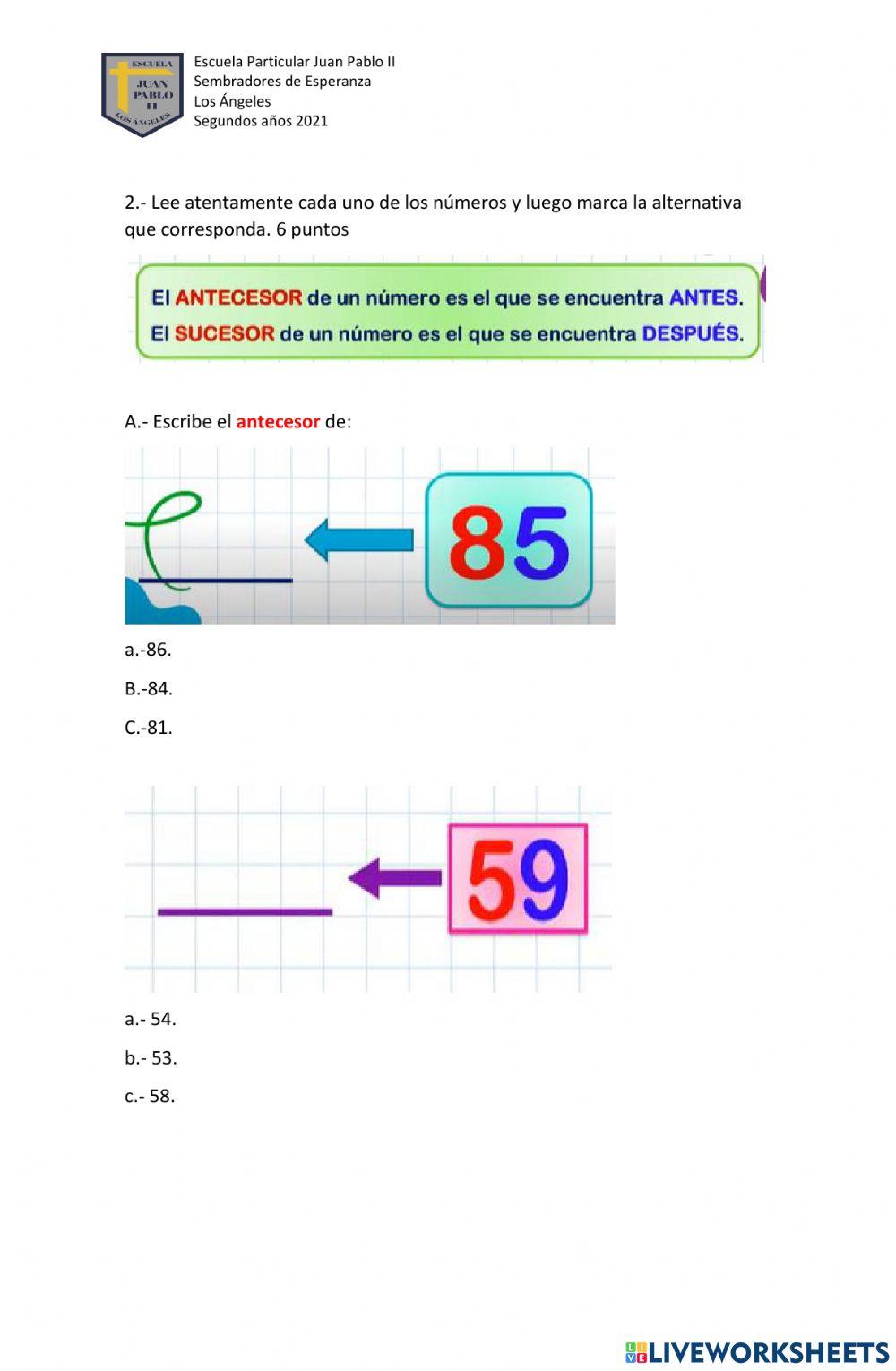 Prueba de Matemáticas
