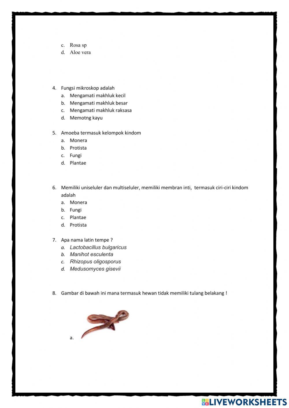 Klasifikasi makhluk hidup 1