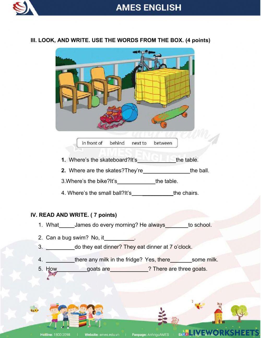 Big English Placement Test (Starters+ Movers)