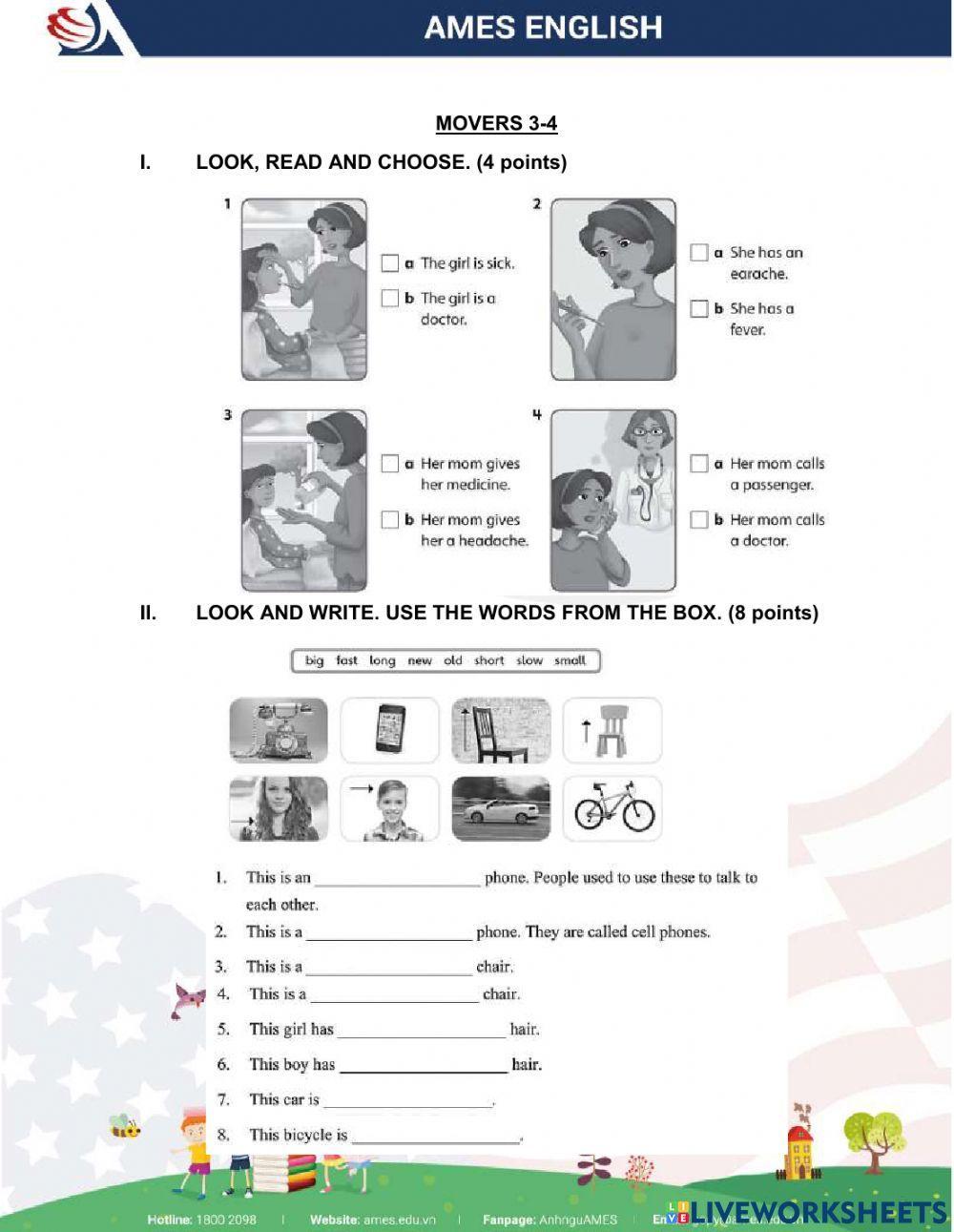 Big English Placement Test (Starters+ Movers)