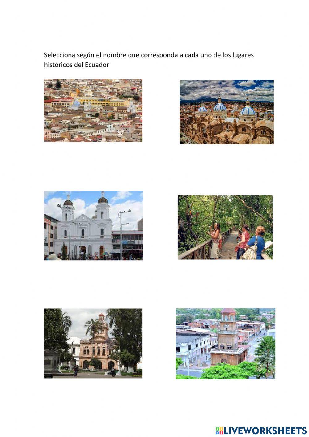 Personajes destacados y Lugares historicos del Ecuador