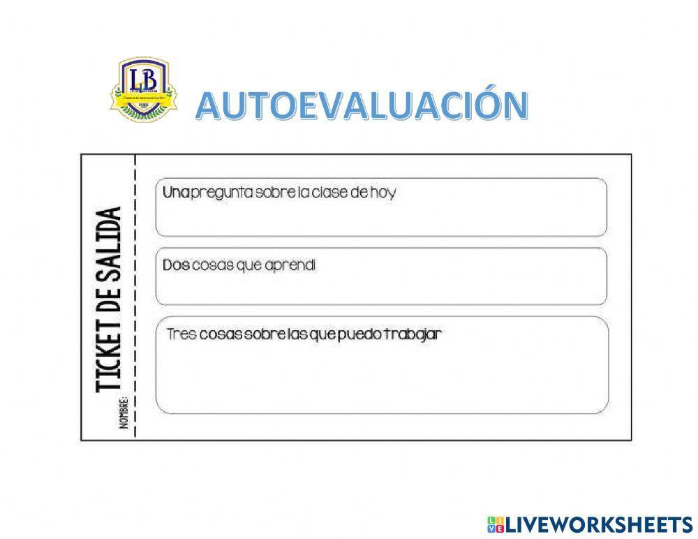 Autoevaluación ticket de salida