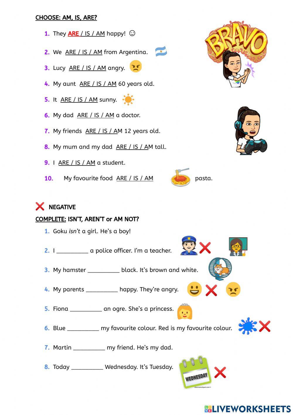 1650620 Verb be ( ) ( ) Paulamino LiveWorksheets 1650620 Verb be ( ) ( ) Paulamino LiveWorksheets