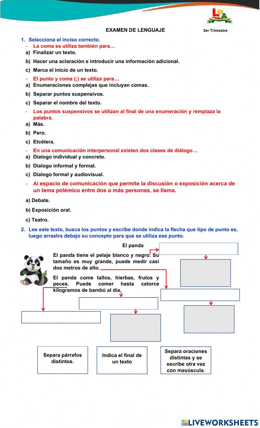 Conocimientos generales de Lenguaje