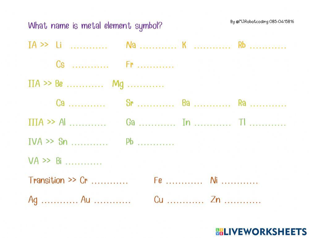 Metal element