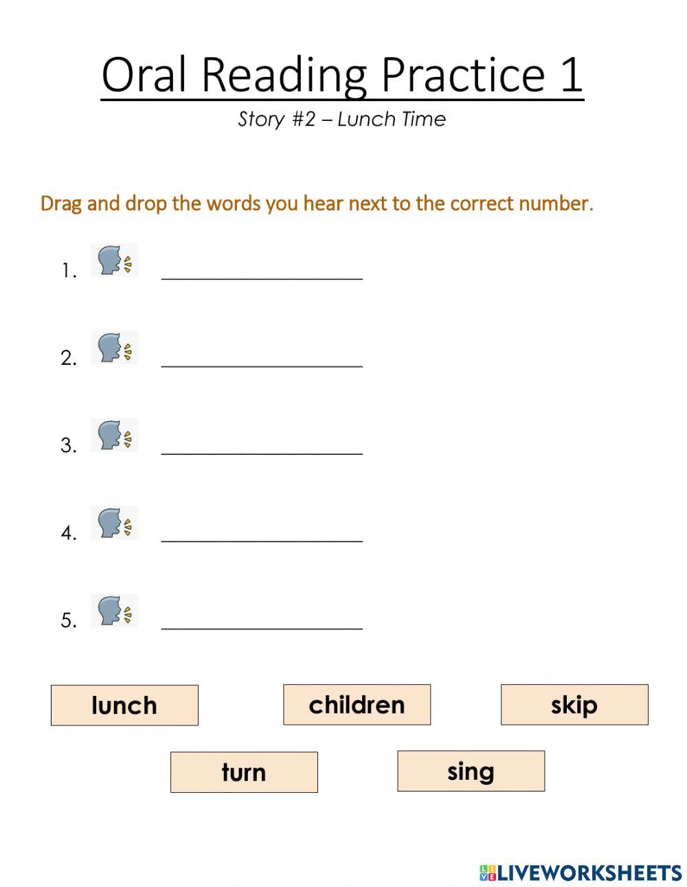 Oral Reading Practice 1 - Lunch Time