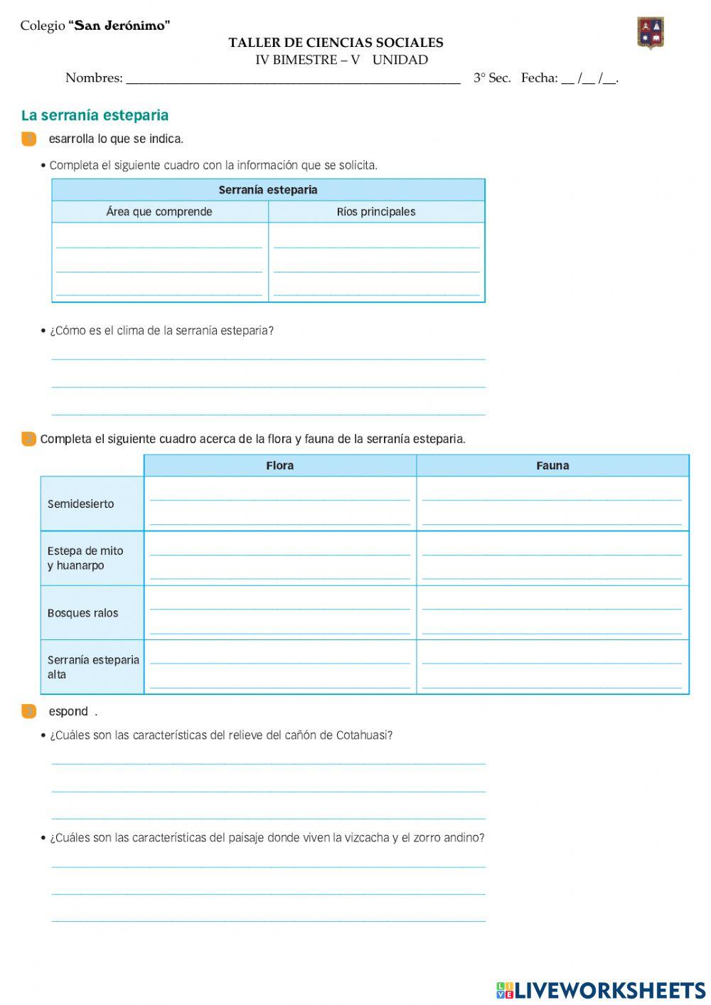 Ecorregiones de la sierra