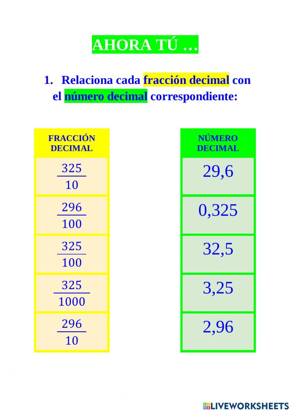 Fracción decimal