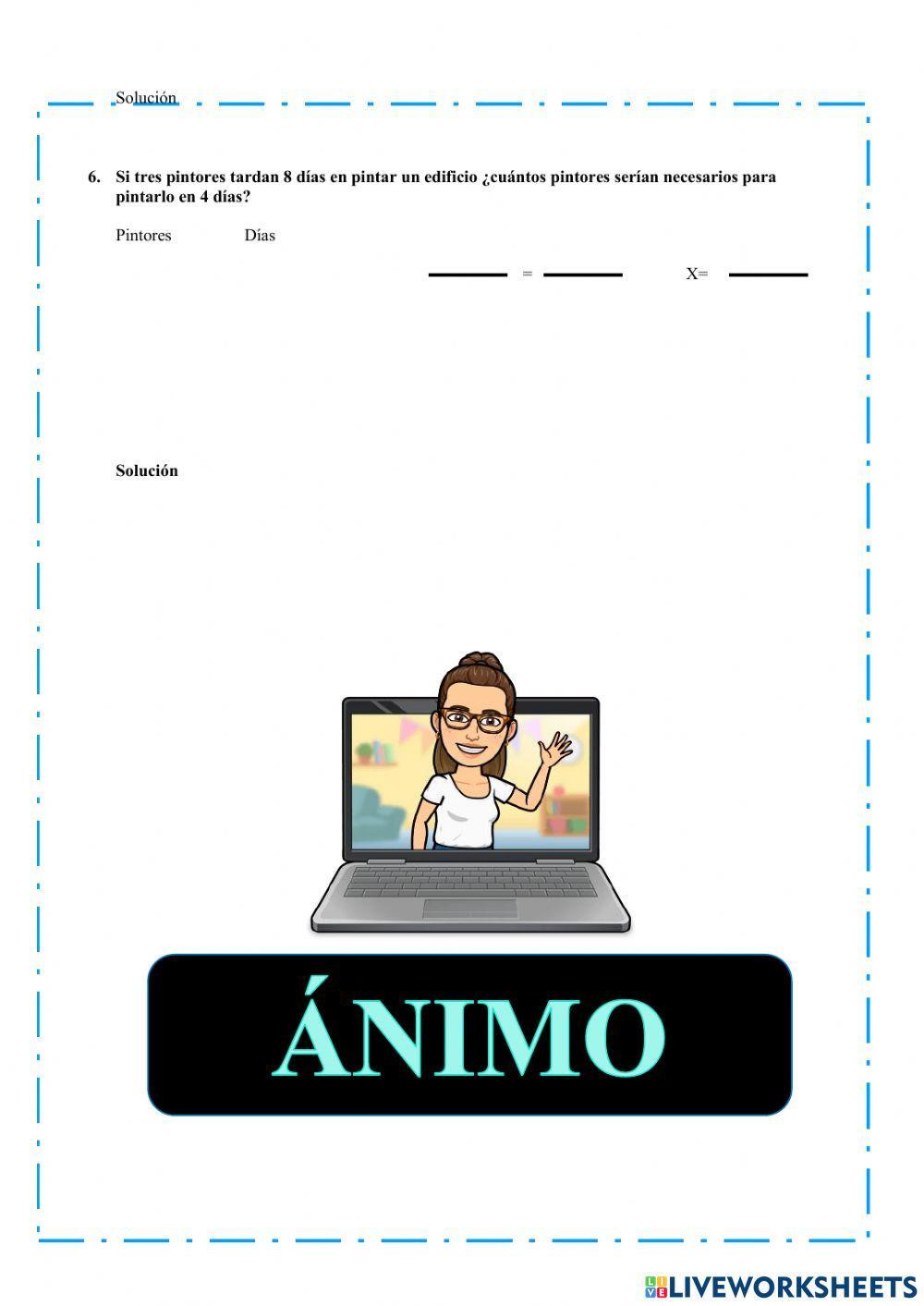 Problemas de proporcionalidad simple y compuesta