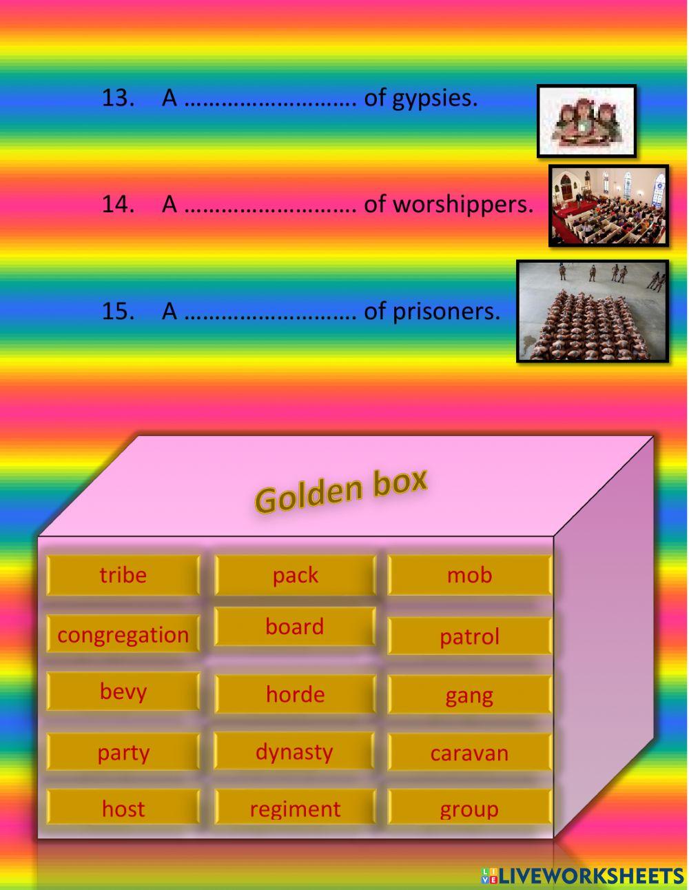 English collective nouns GOLDEN assignment
