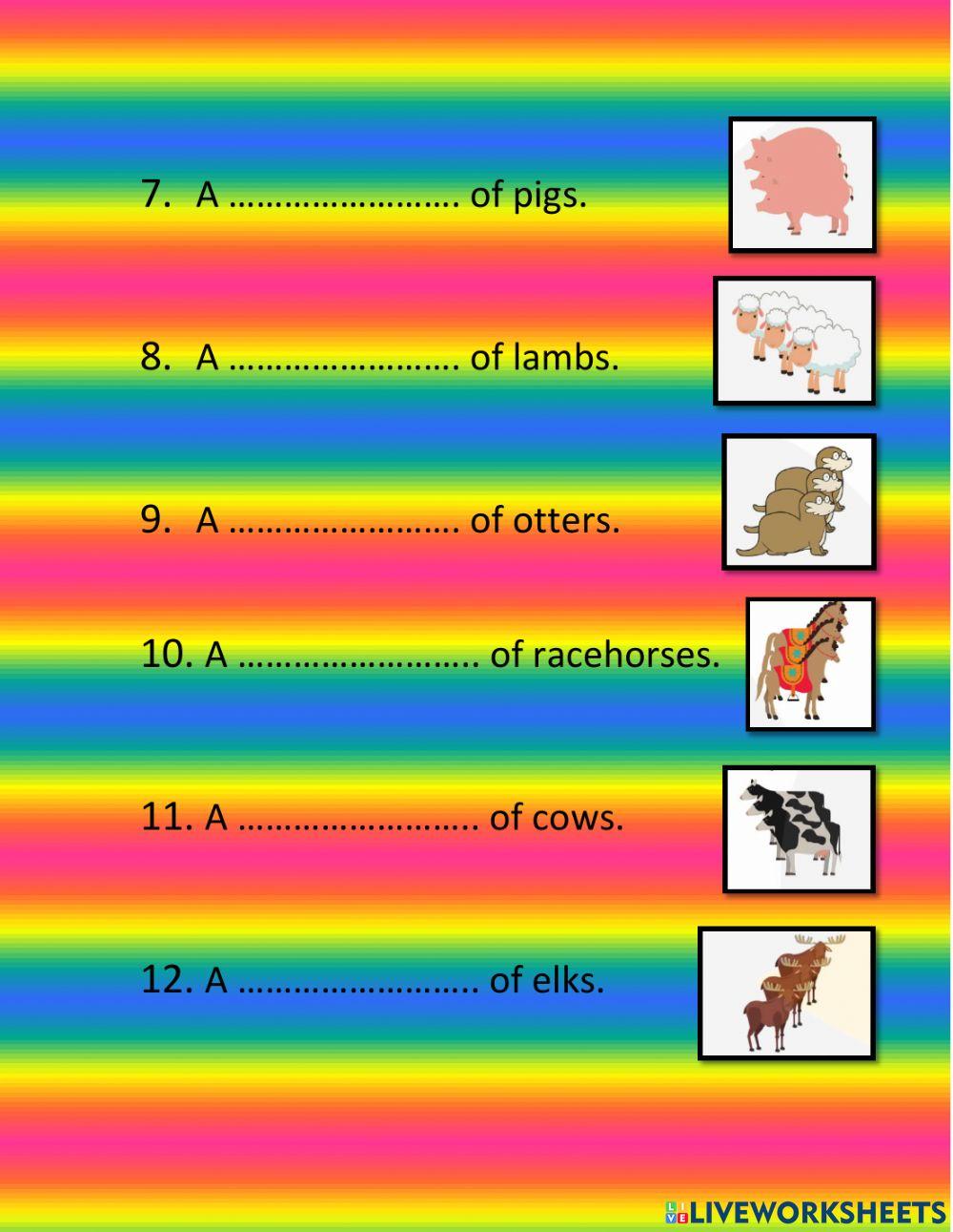 English collective nouns GOLDEN assignment