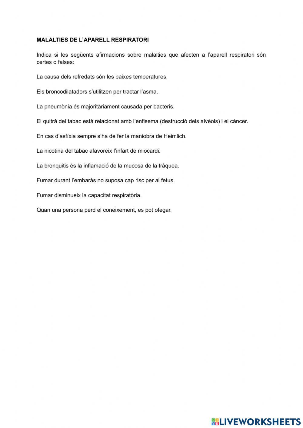 Malalties de l'aparell respiratori