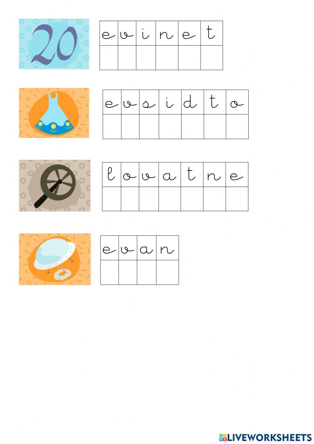 Letras desordenadas -v-