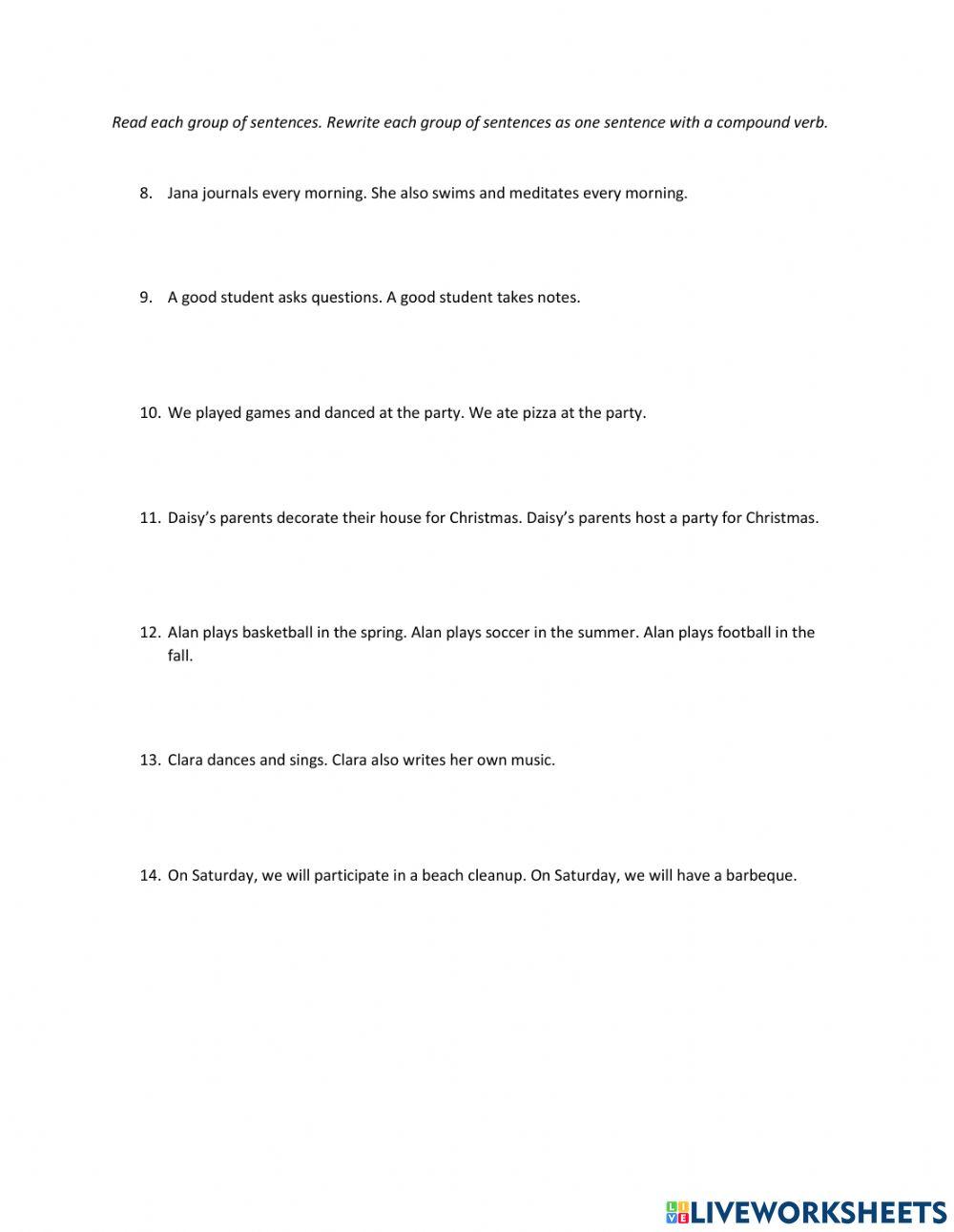 Single to Compound Subjects & Verbs