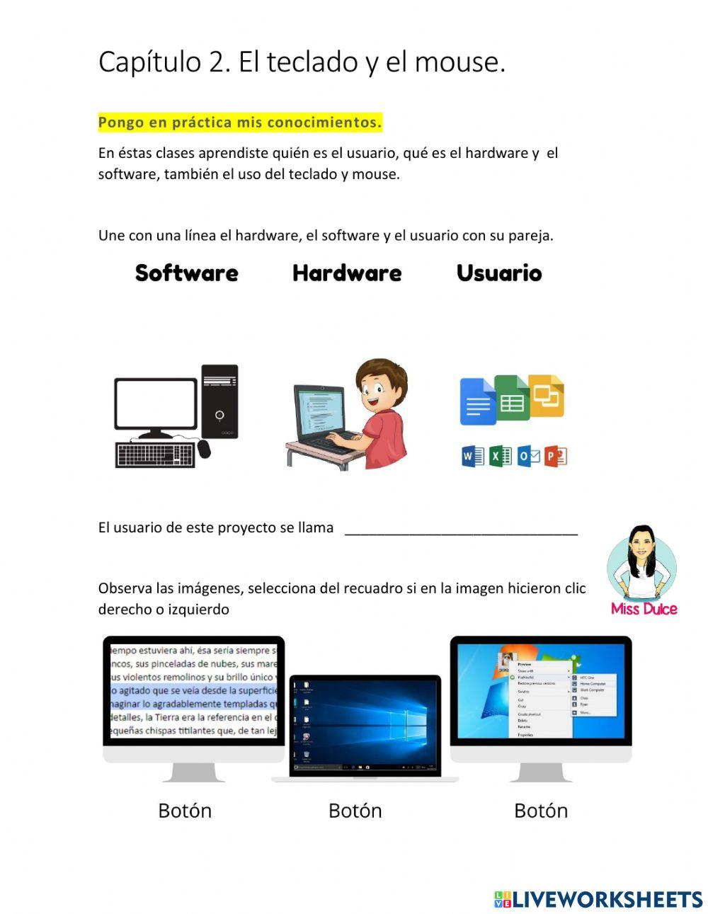 Repaso hardware y software worksheet | Live Worksheets