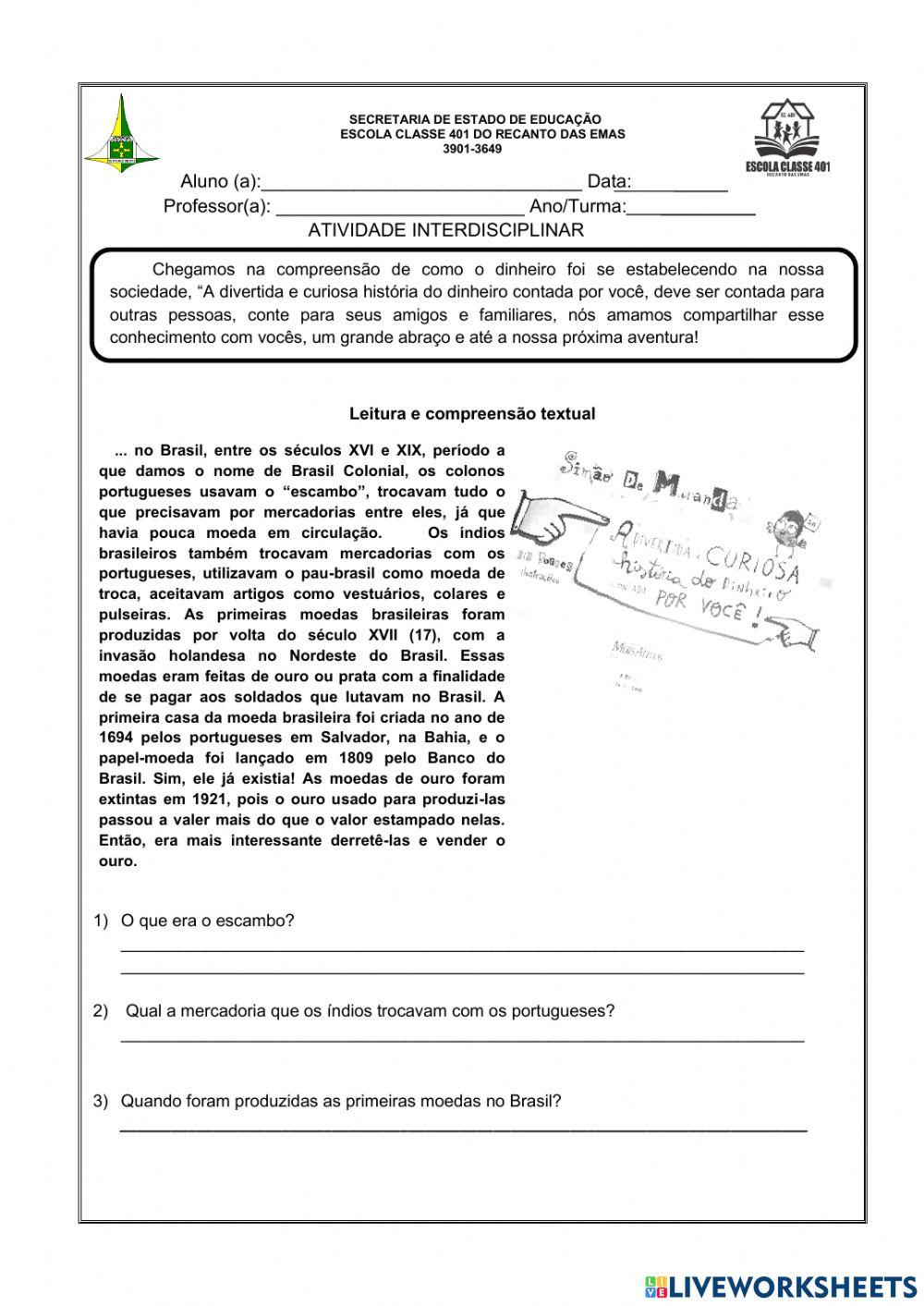 Atividade interdisciplinar