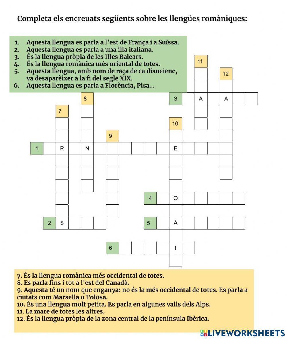 Encreuat llengües romàniques