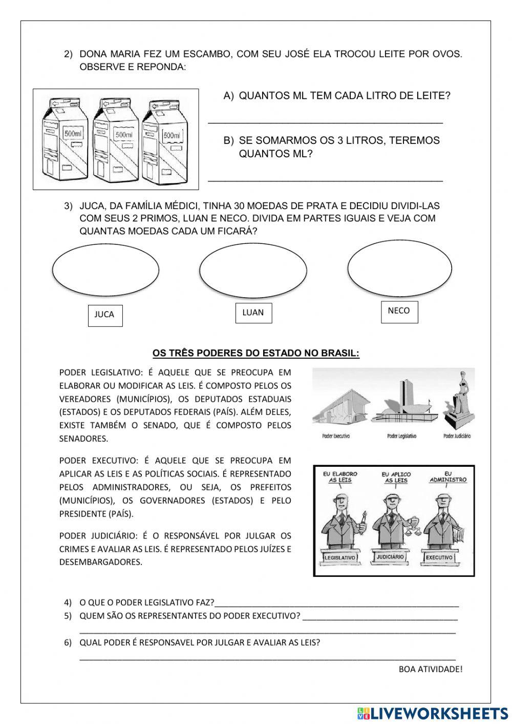 Atividade interdisciplinar Terça