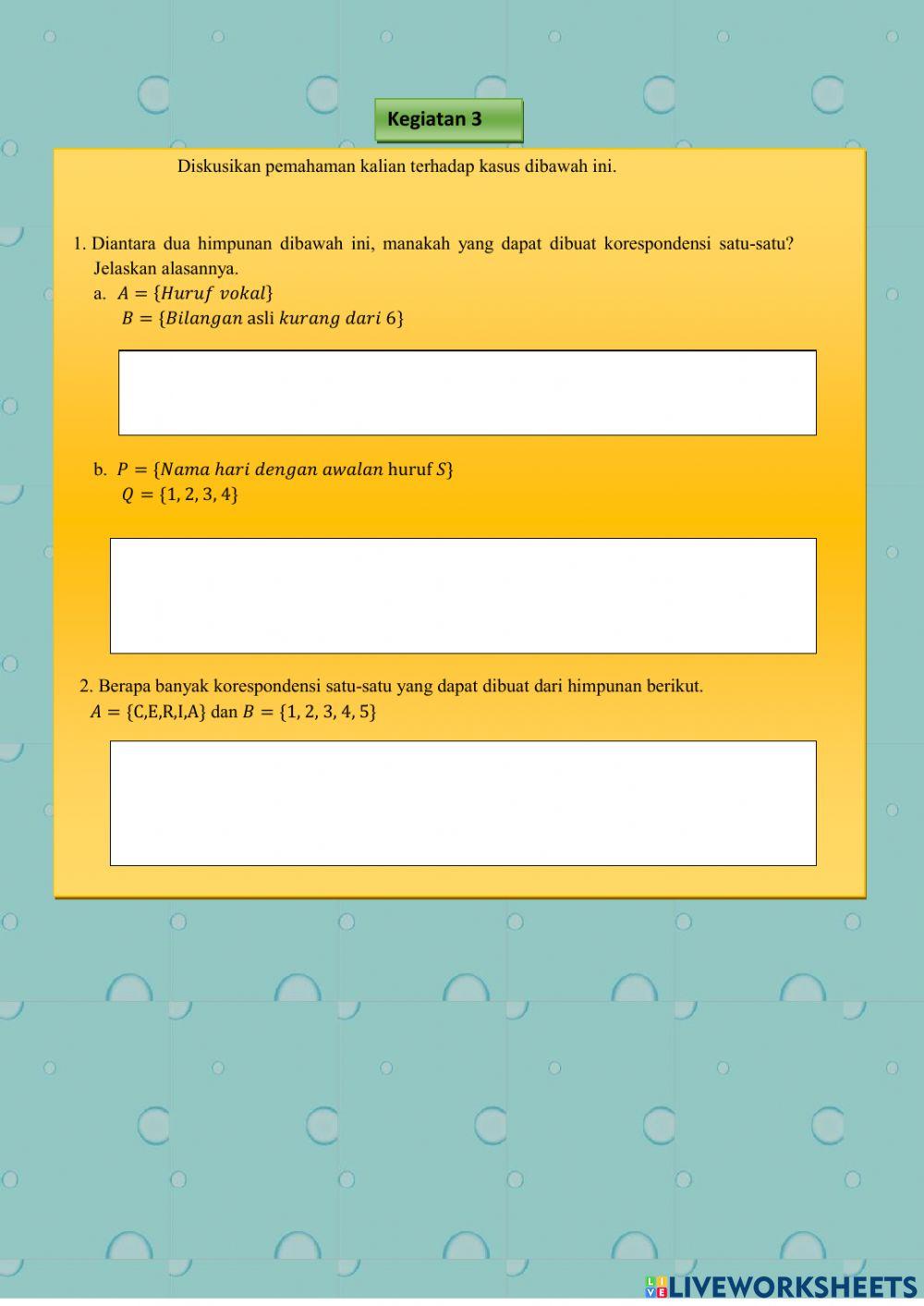 Lkpd korespondensi satu-satu ....