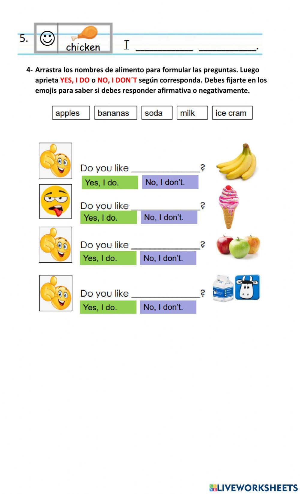 Quiz unidad 3: what we eat 5°basico