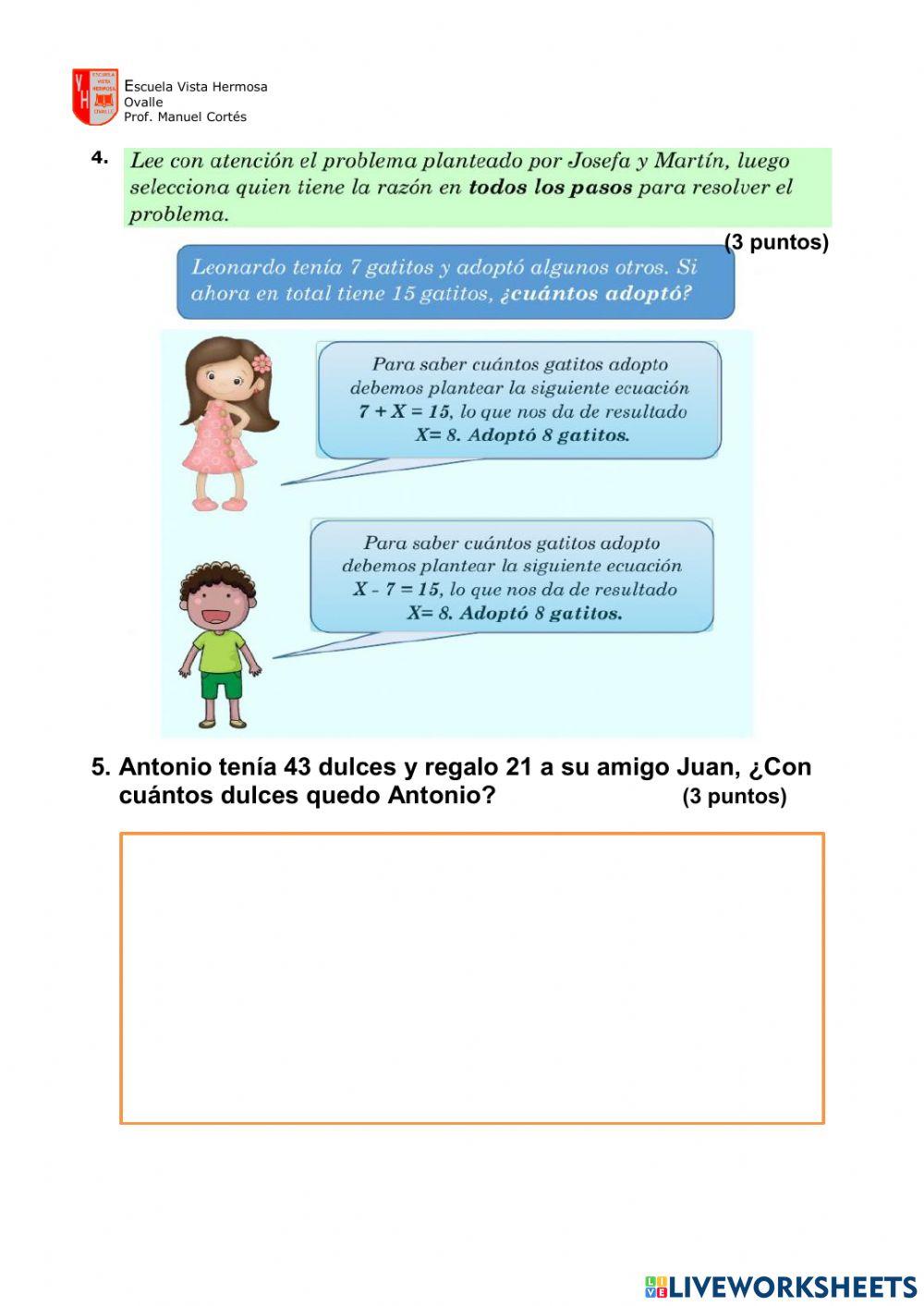 Evaluacion ecuaciones
