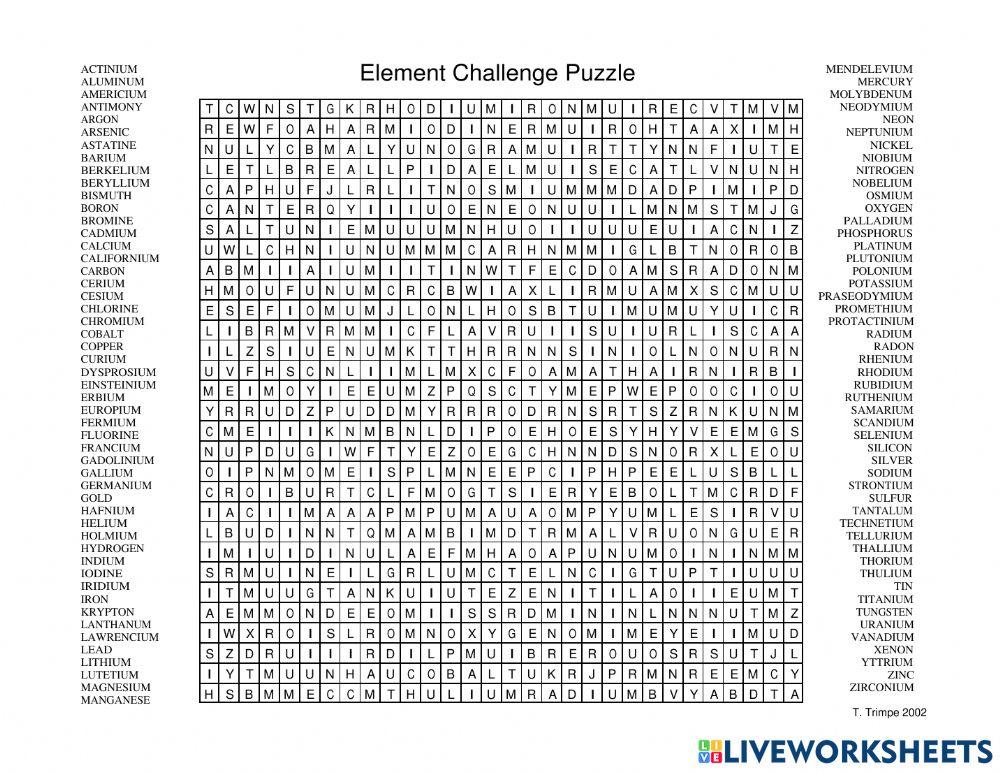 Element word search