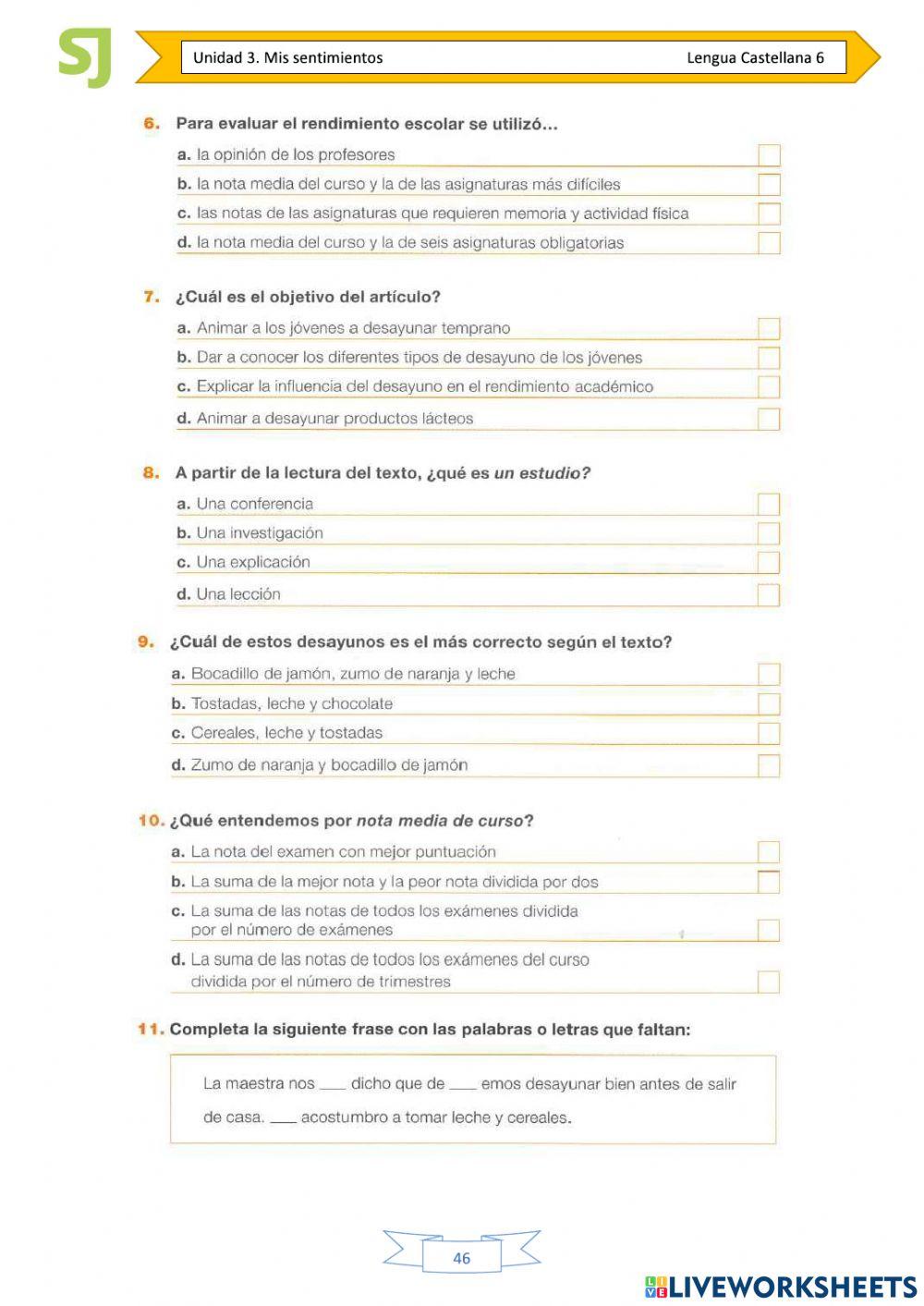 Los chicos que desayunan mal rinden menos