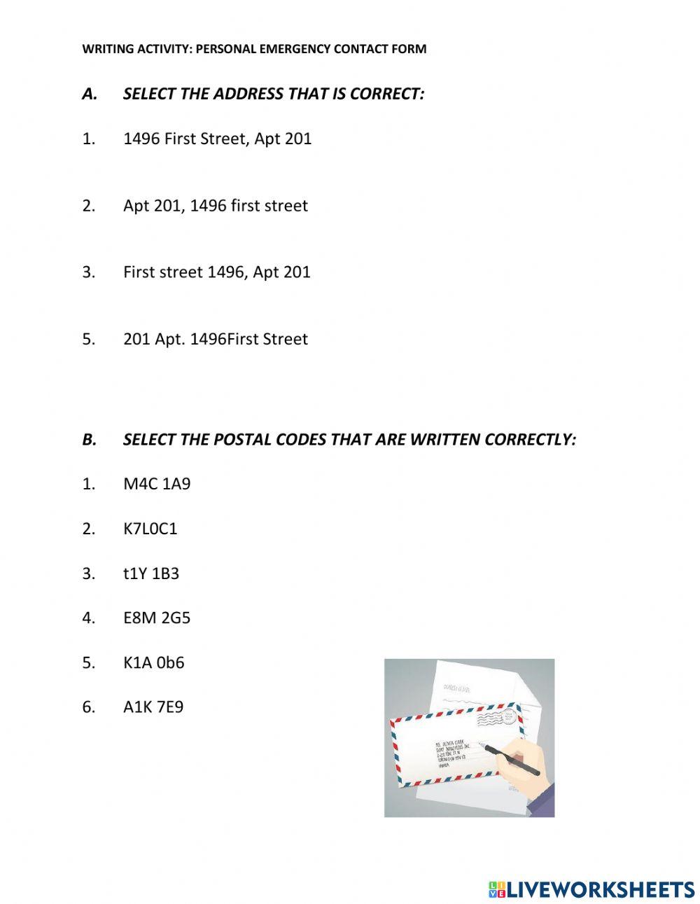 2. FILLING OUT AN EMERGENCY CONTACT FORM