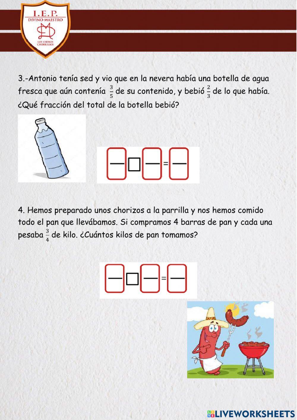 Problemas con fracciones