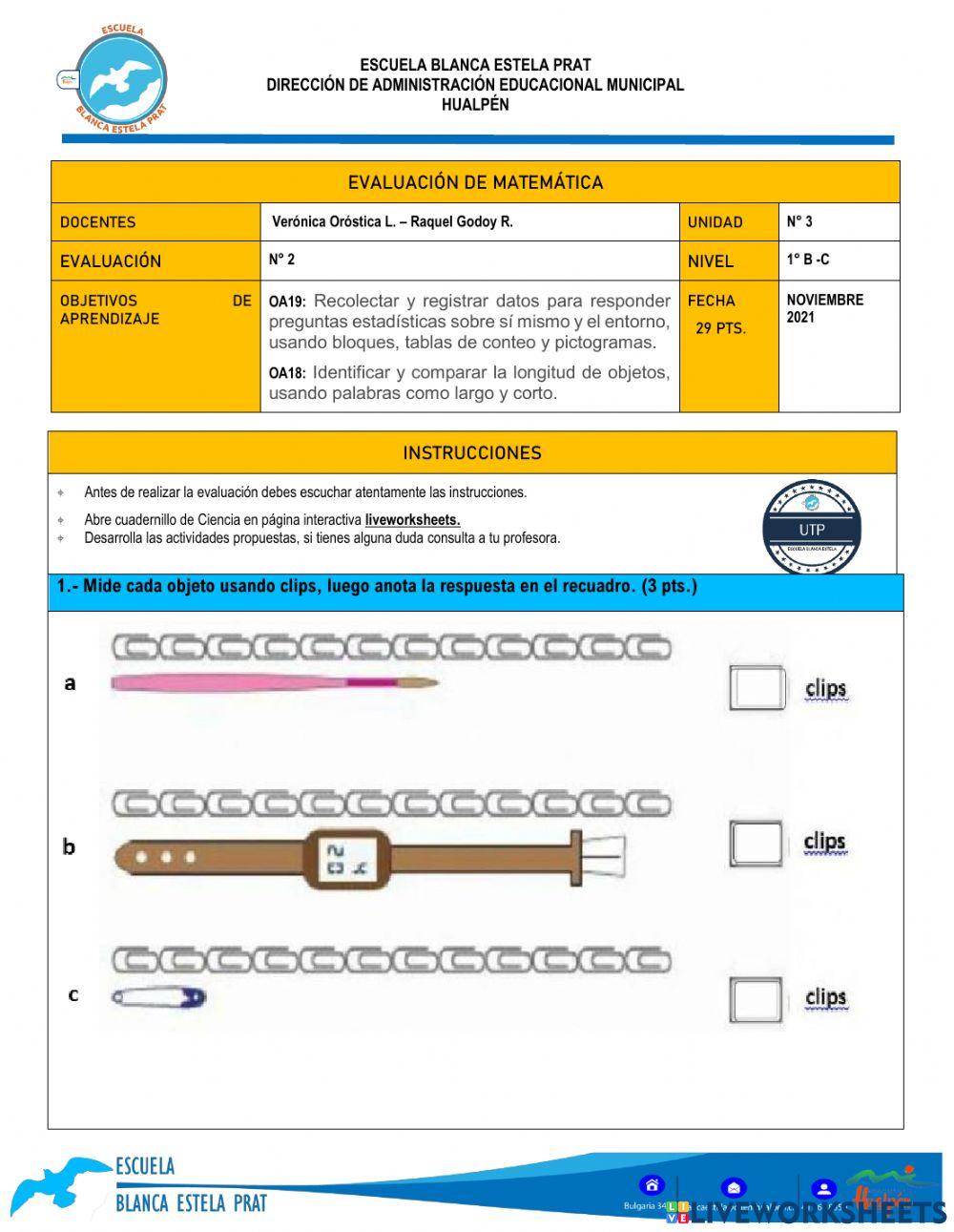 Evaluacion de Matemática