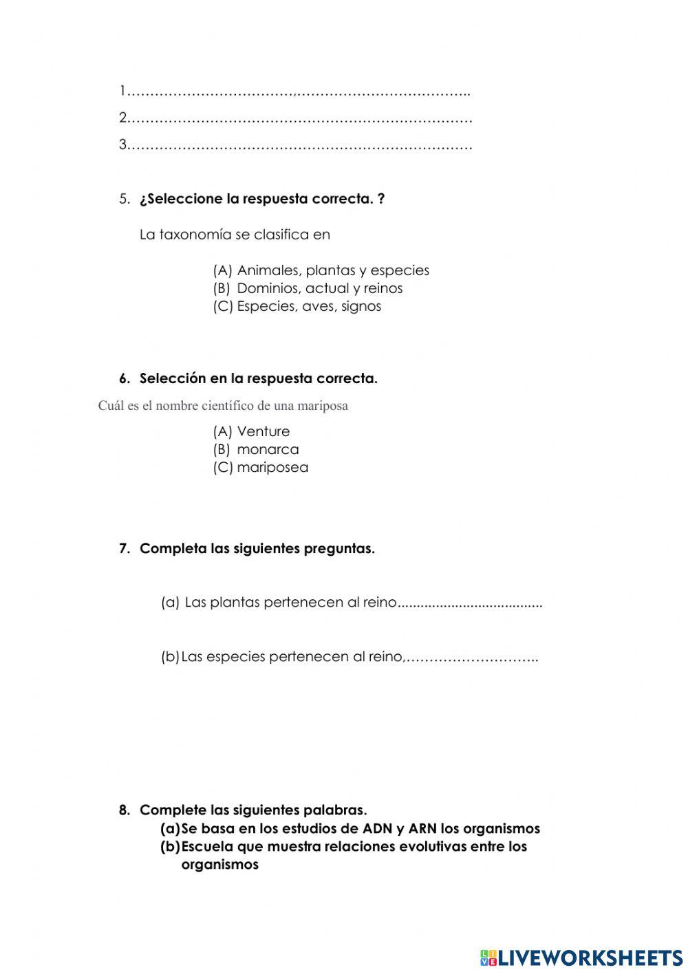 Prueba online exercise for Decimo | Live Worksheets