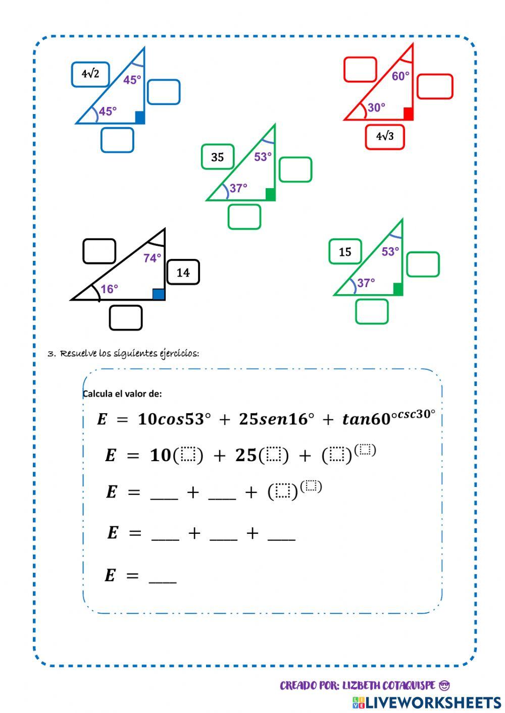 Razones trigonométricas notables