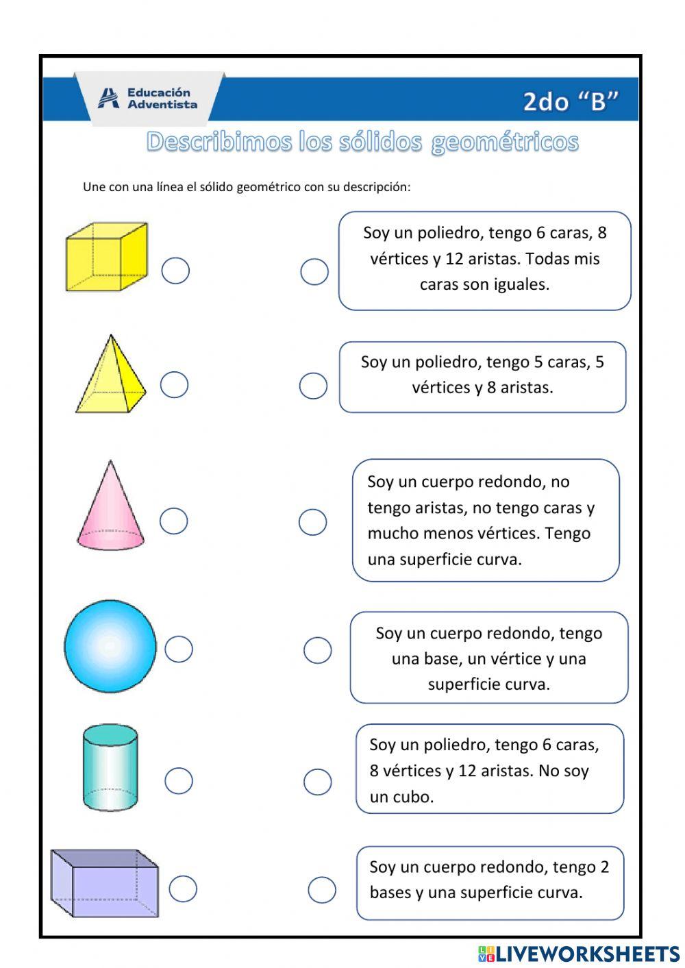 Descripción de los sólidos geométrico